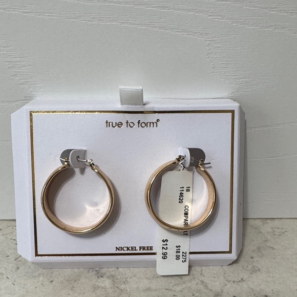 Accessories - True to Form Gold Hoop Earrings NWT